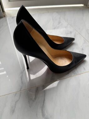 Authentic Christian Louboutin Black Pointed-Toe Stiletto Heels